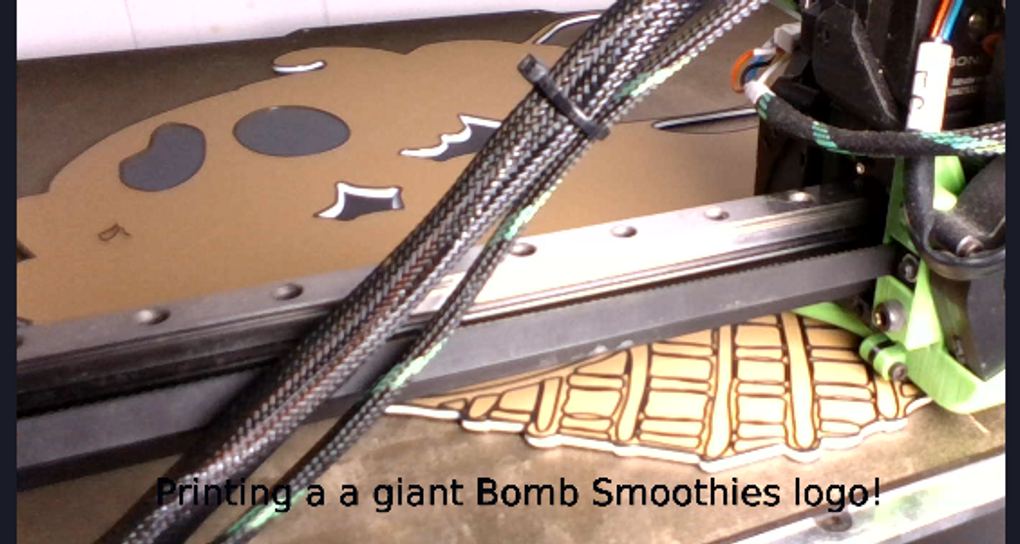 Printing a huge Bomb Smoothies logo